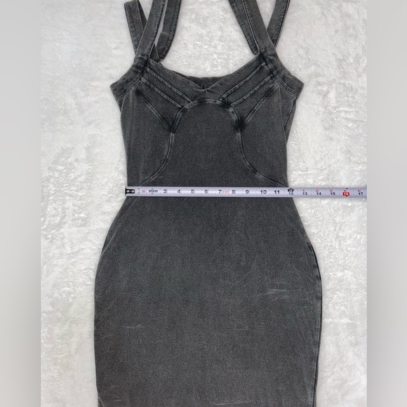 NWOT ASOS Mini Dress Grey Gray S/M Stretchy Tight Bodycon Sexy Hot Flattering​ - Picture 4 of 7